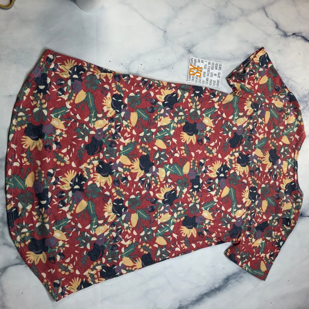 Lularoe Brushed Pastel Floral Classic Tee - Picture 3 of 7